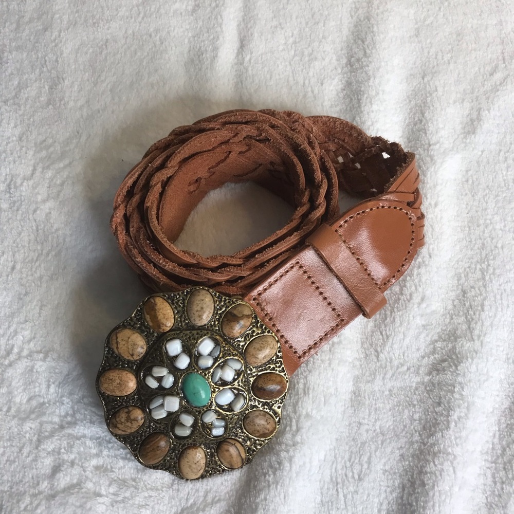 CAbi braided leather belt medium.